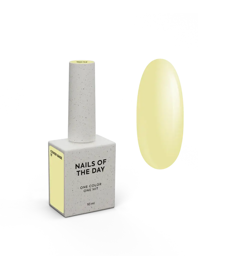 Nailsoftheday Cover base NEW Formula 17 — gentle lemon camouflage base coating for nails, 10 ml