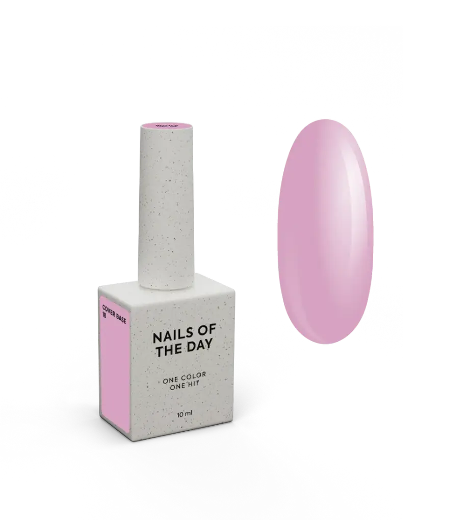 Nailsoftheday Cover base NEW Formula 18 — pink camouflage base coat for nails, 10 ml