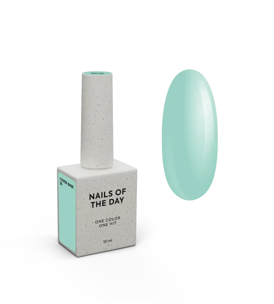 Nailsoftheday Cover base NEW Formula 20 — mint camouflage base coat for nails, 10 ml