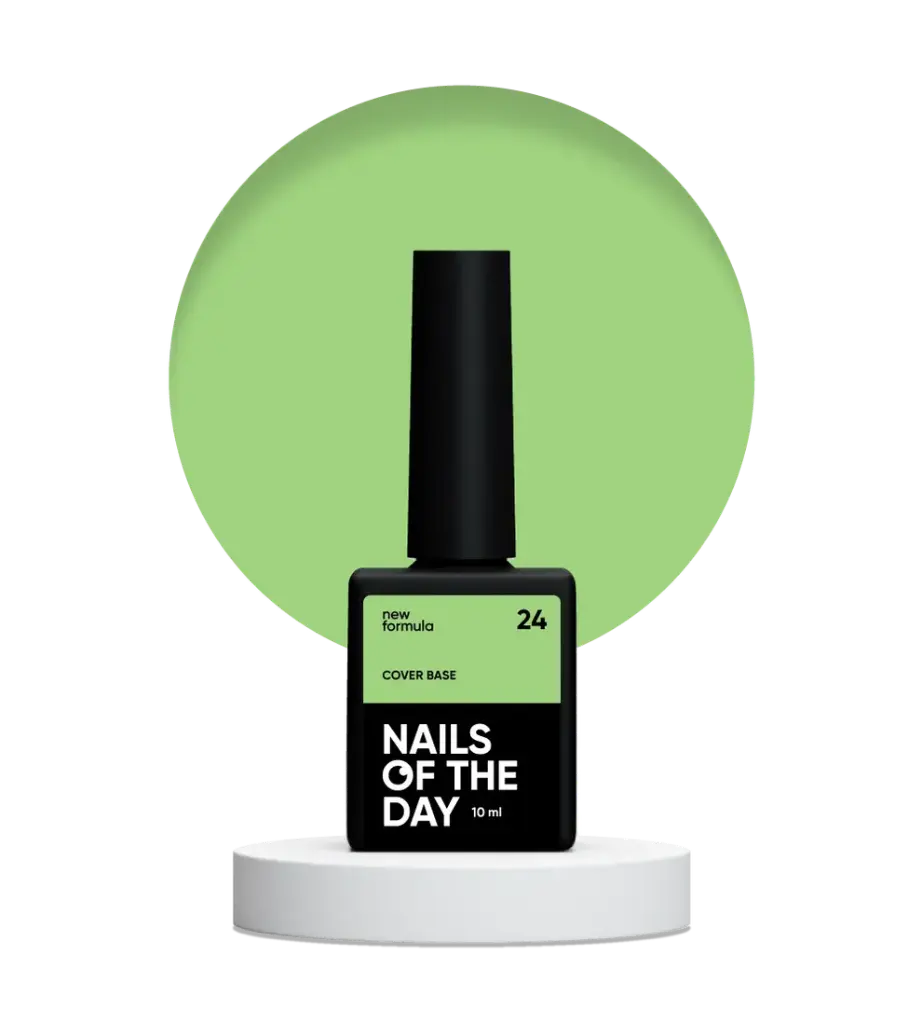 Nailsoftheday Cover base NEW Formula 24 — green camouflage base coat for nails, 10 ml