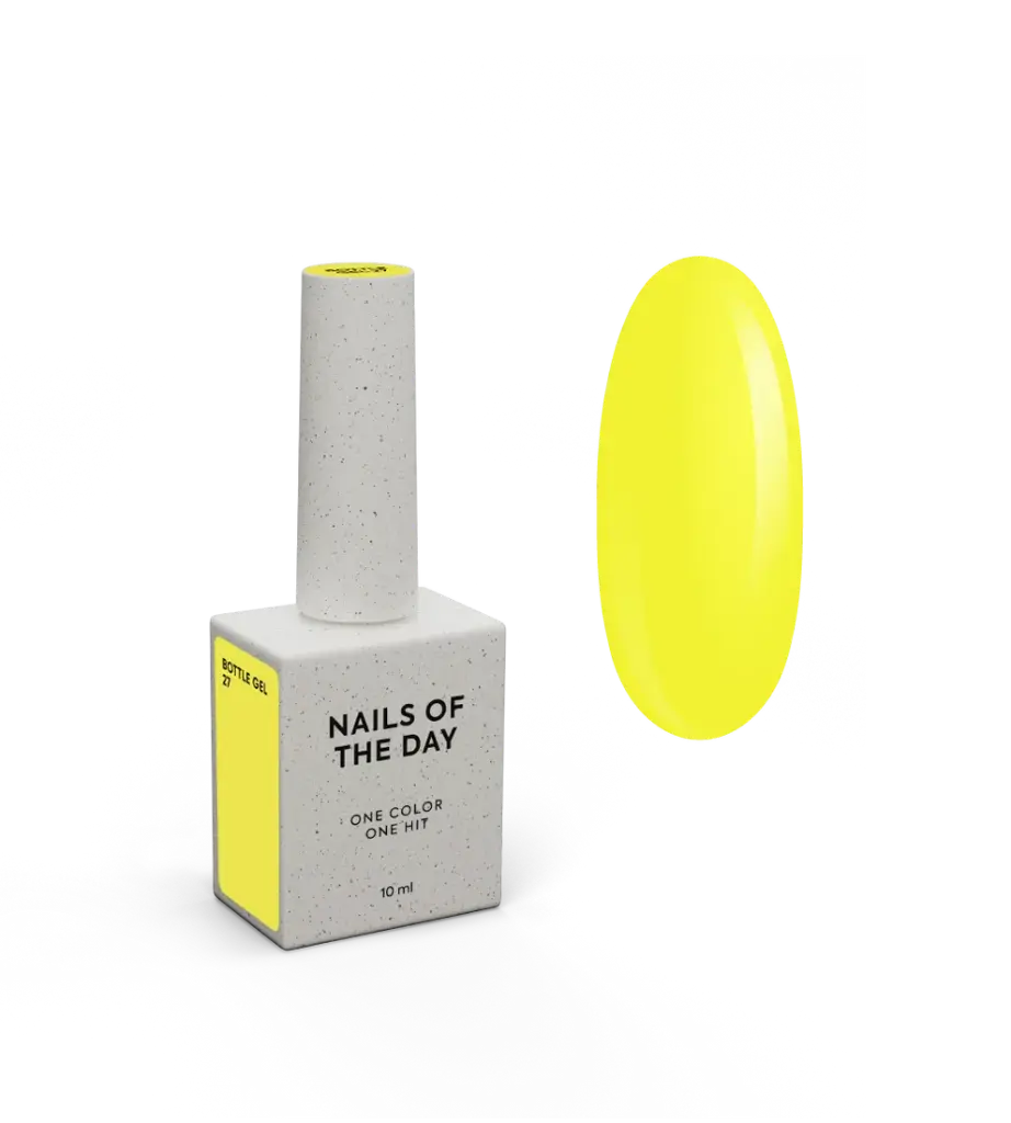 NAILSOFTHEDAY Bottle Gel 27 – gel ultraresistente amarillo neón para el refuerzo de uñas, 10 ml