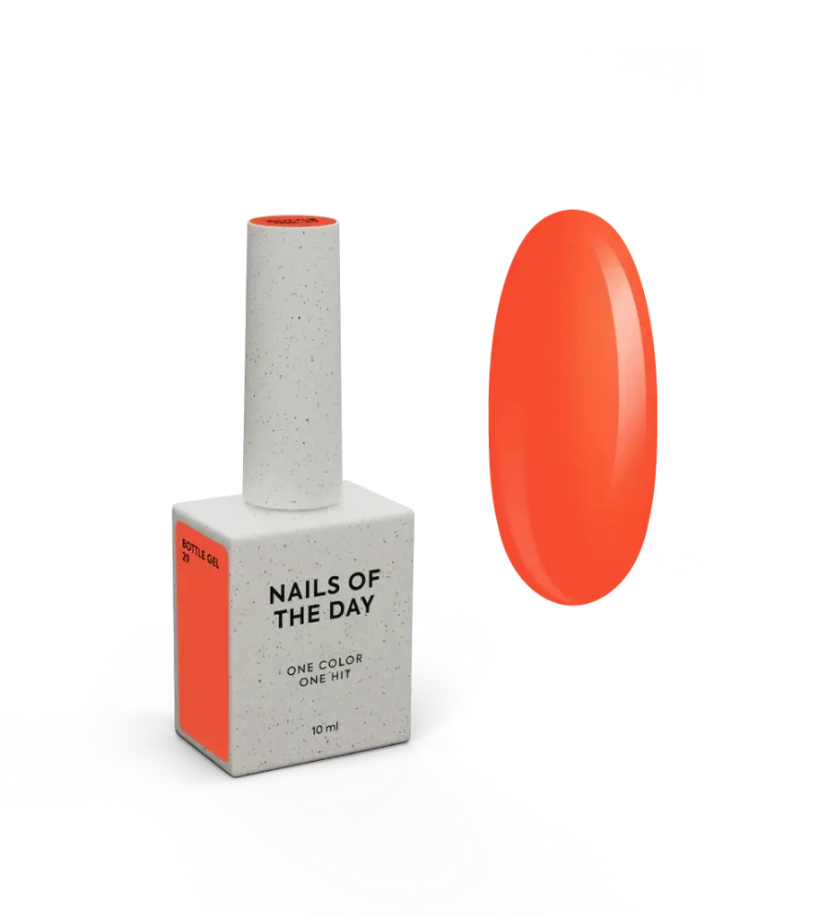 NAILSOFTHEDAY Bottle Gel 29 – gel ultraresistente naranja neón para el refuerzo de uñas, 10 ml