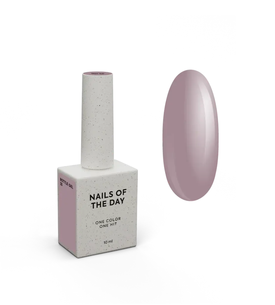 NAILSOFTHEDAY Bottle Gel 35 – gel ultraresistente lila empolvado para el refuerzo de uñas, 10 ml