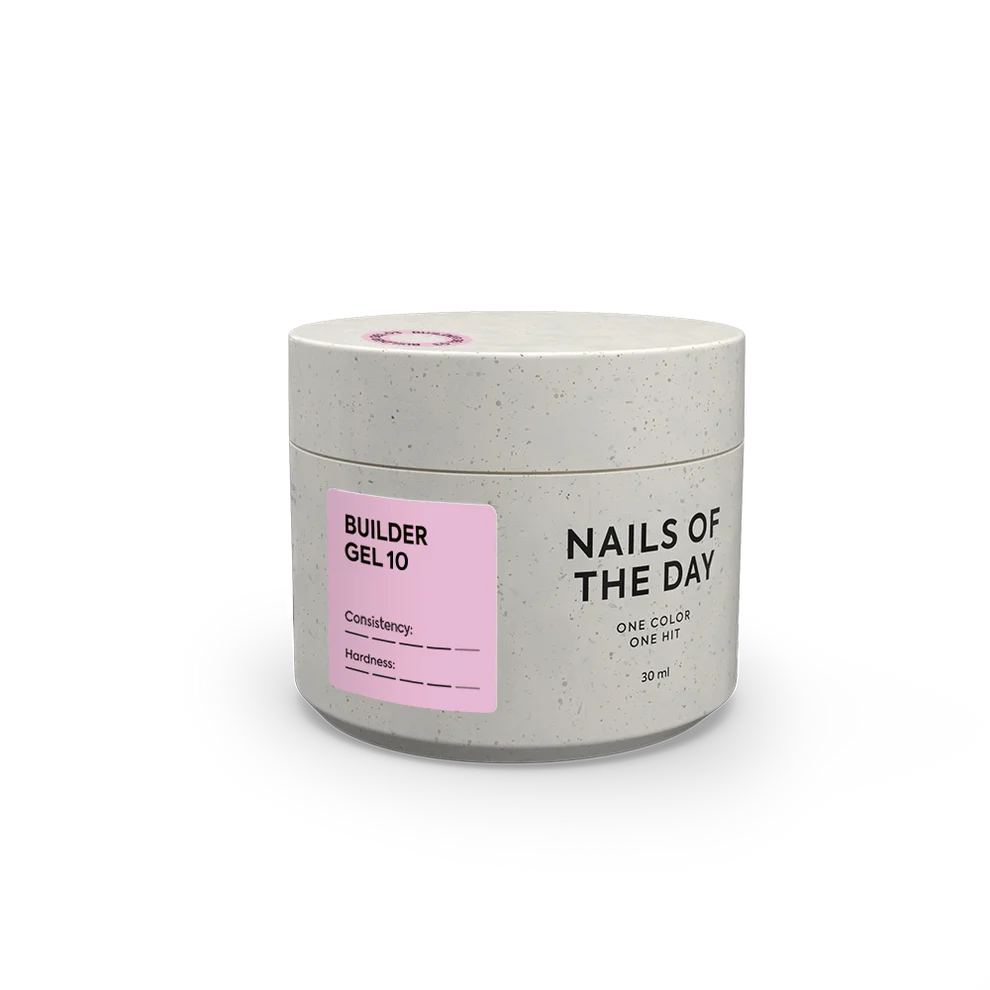 NAILSOFTHEDAY Builder Gel 10 — gel rosa para extensiones de uñas, 30 ml