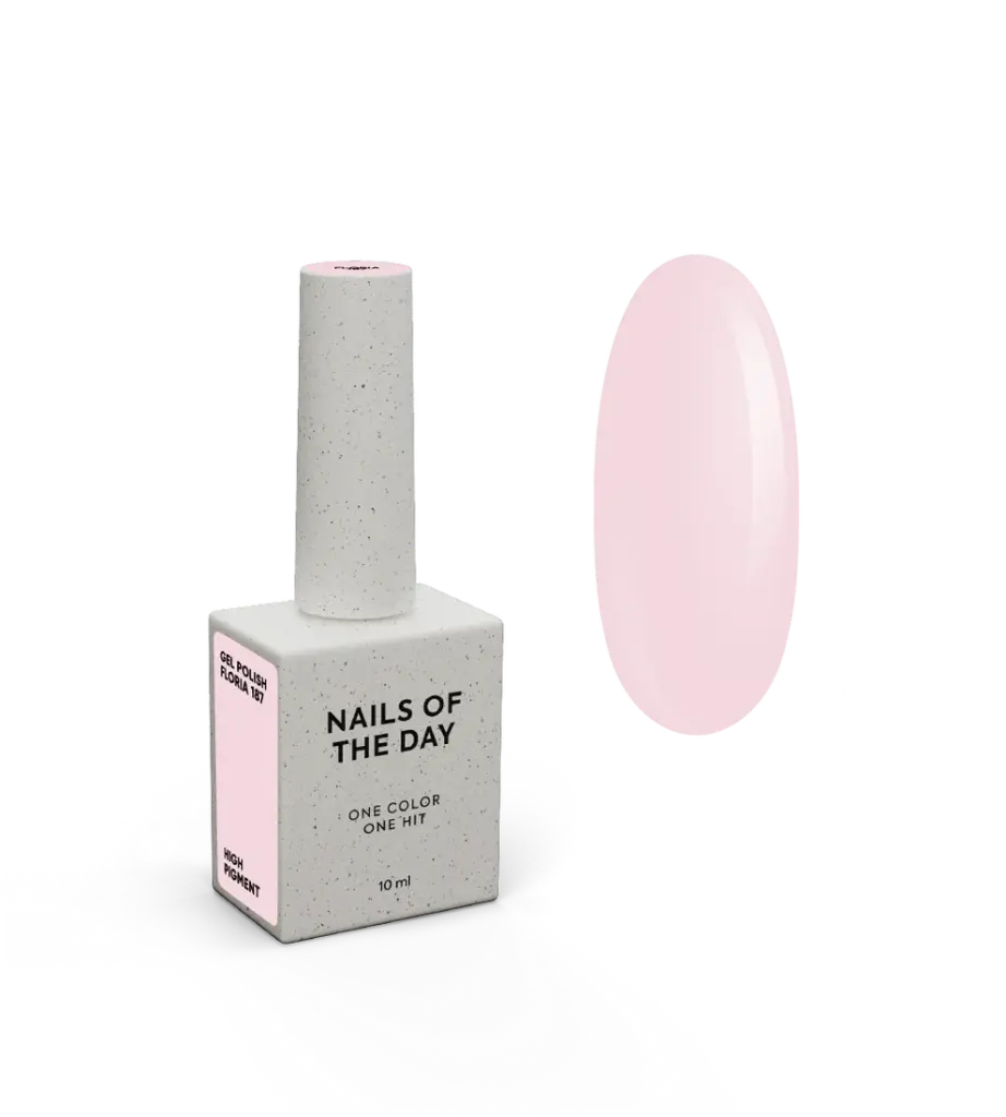 NAILSOFTHEDAY Gel Polish Floria — esmalte semipermanente rosa pastel con cobertura en una capa, 10 ml