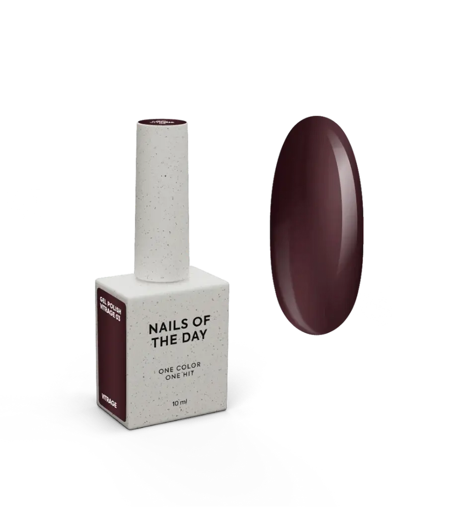 NAILSOFTHEDAY Gel Polish Vitrage 03 — esmalte efecto vitral color vino, 10 ml