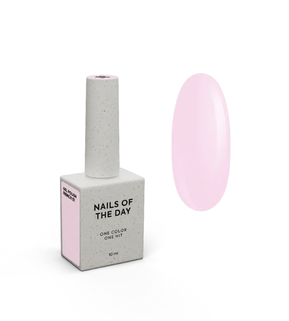 NAILSOFTHEDAY Gel Polish French 01 — esmalte semipermanente rosa nude con nivel reducido de pigmentación, 10 ml