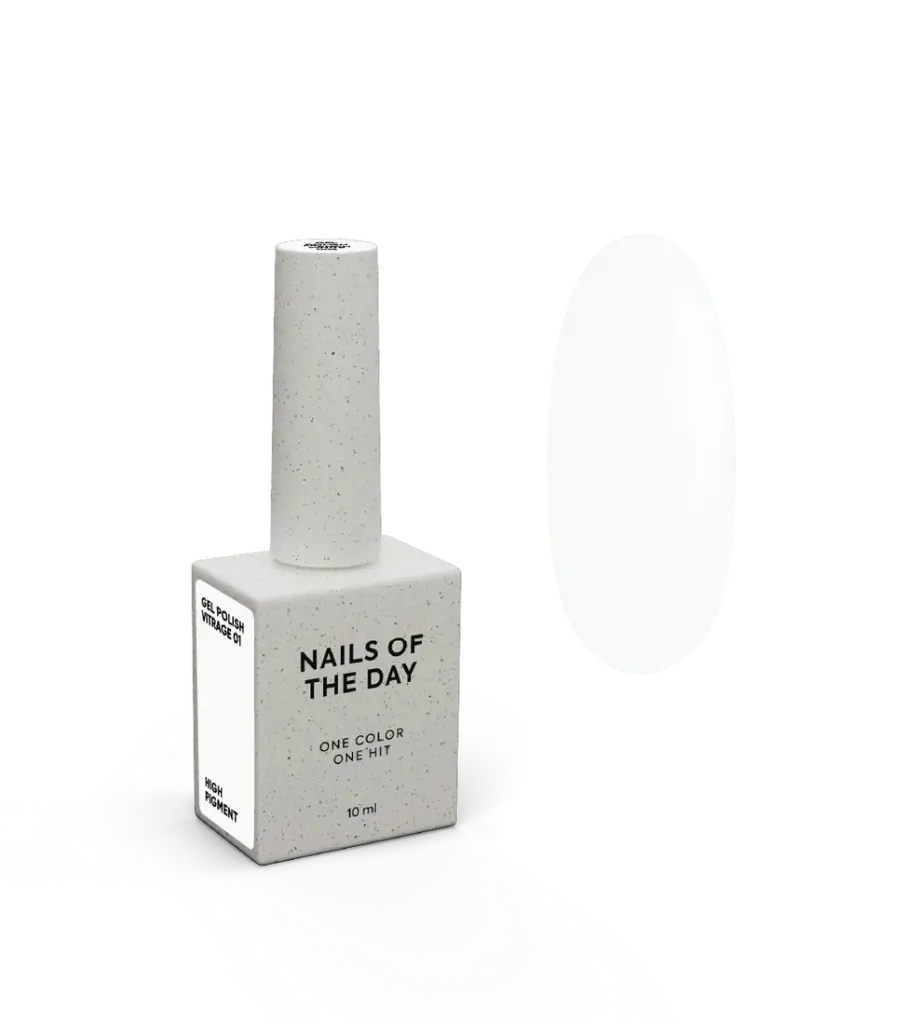 NAILSOFTHEDAY Gel Polish French White 002 — esmalte semipermanente ultrablanco frío con cobertura en una capa, 10 ml