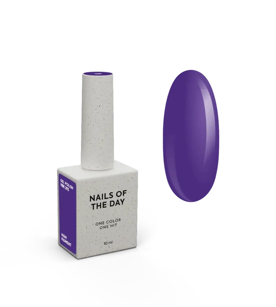 NAILSOFTHEDAY Summer 2026 Gel Polish Vibe 293 — bright purple gel polish with one-coat coverage, 10 ml