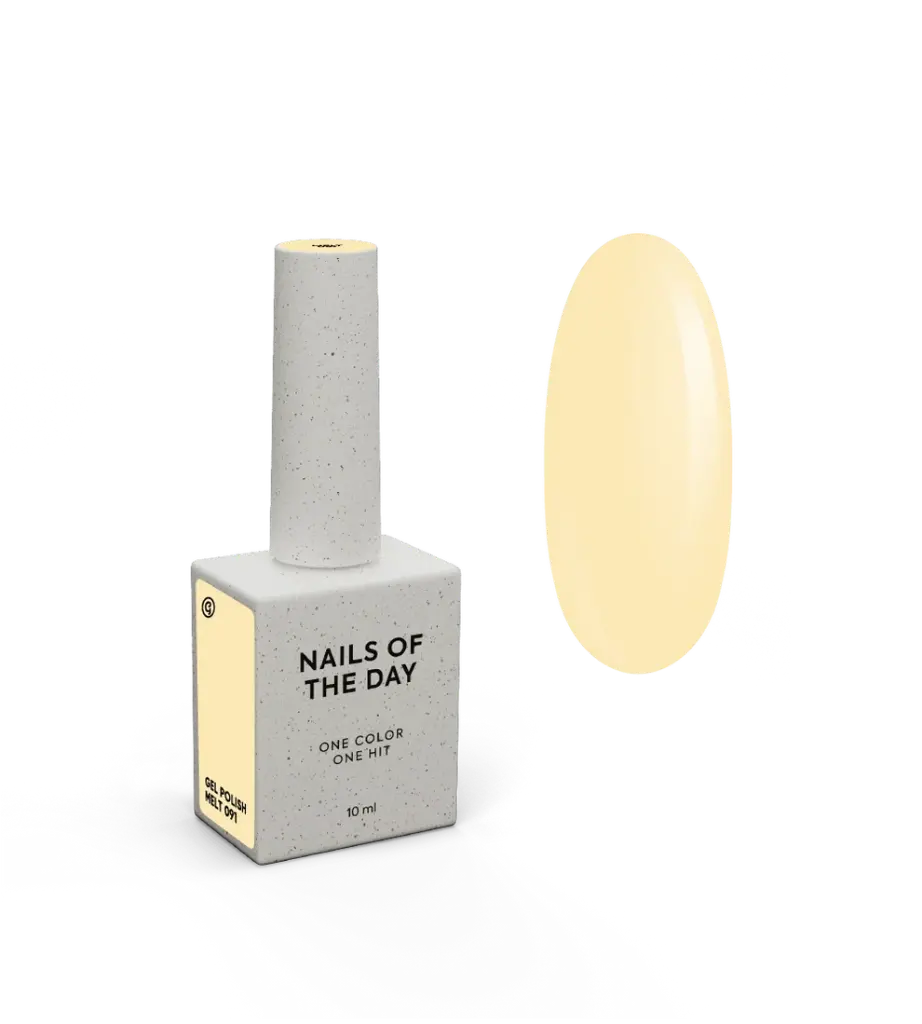 NAILSOFTHEDAY Gel polish Melt 091 — delicado tono amarillo con cobertura total en una sola capa, 10 ml. 