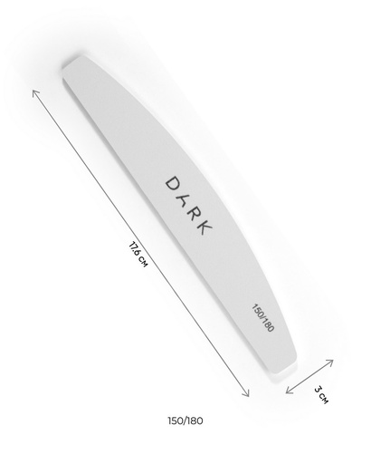 [DSemicircle150/180wh] DARK Set of files - half-moon on foam white, 25 pcs (150/180 grit)