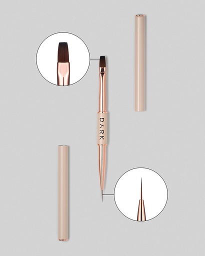 [DBrush11] DARK double-sided brush beige (liner 11 mm flat square gel 9 mm)