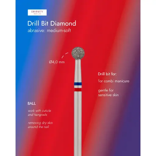 [DBS-001BR.040] Diamond ball bit blue-red Ø4.0 mm