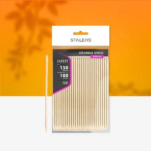 [DOS-10/100] STALEKS EXPERT Orange stick wooden, 150 mm (100 pcs)