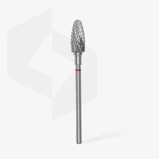 [FT90R060/14] STALEKS EXPERT Carbide nail drill bit corn red, head diameter 6 mm, working part 14 mm