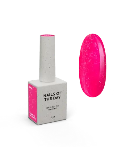 [4823365210008] NAILSOFTHEDAY Колір місяця Серпень 2026 CHRIN – Фуксія із золотою фольгою та шиммером, Покриття в один шар, 10 мл