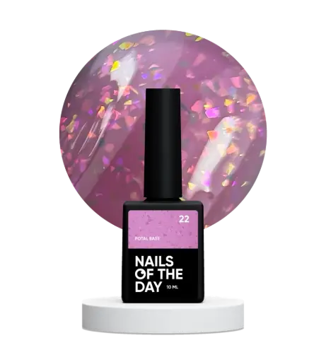 [4824387620004] NAILSOFTHEDAY Potal base 22 – pink-lilac base with holographic stylish potal, 10 ml 