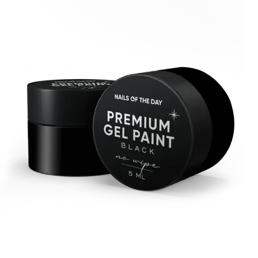 [4820032177800] NAILSOFTHEDAY Premium gel paint Black no wipe — gel paint without a sticky layer, 5 ml