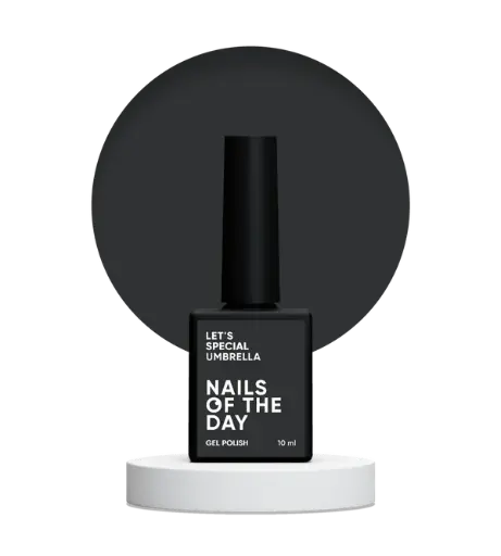 [4823560300009] Nails Of The Day Let's Special Umbrella - dark graphite gel nail polish covering one layer, 10 ml