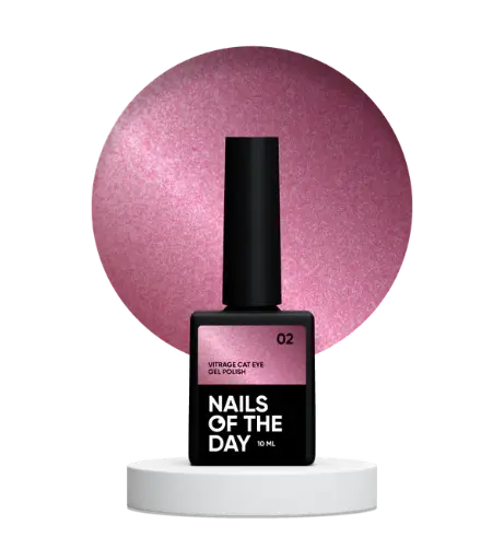 [4821051578005] Nails Of The Day Vitrage cat eye 02 — stained red gel polish with a cat's eye, 10 ml