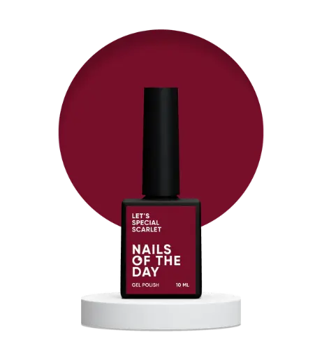 [4827450072687] Nails Of The Day Let's special Scarlet — red-crimson gel polish for nails covering one layer, 10 ml