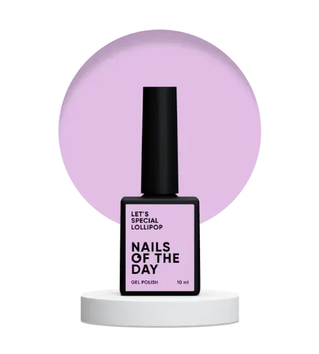 [4820599632507] Nails Of The Day Let's special Lollipop - purple pastel gel nail polish covering one layer, 10 ml