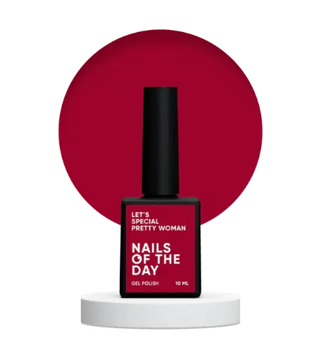 [4829193401007] Nails Of The Day Let's special Pretty Woman — raspberry gel nail polish covering one layer, 10 ml