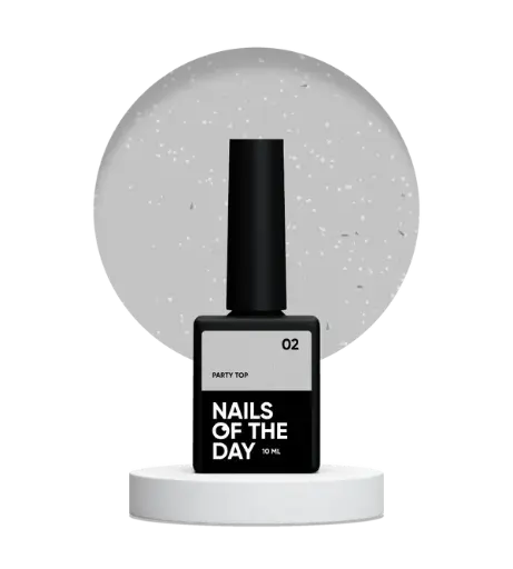 [4823183090004] Nails Of The Day Party top 02 - transparent with fine shimmer without a sticky layer for nails, 10 ml