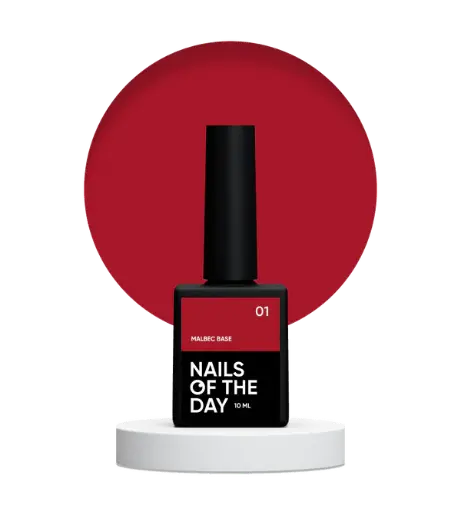 [4825547652330] Nails Of The Day Malbec base 01 – stained glass deep red base, 10 ml