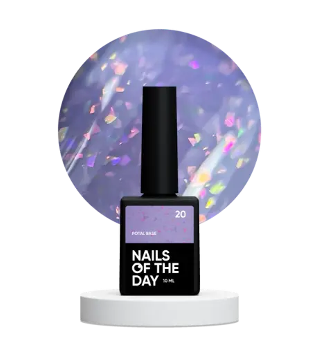 [4824828700005] Nails Of The Day Potal base 20 – soft purple base with holographic stylish potal, 10 ml