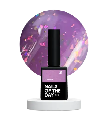[4824387600006] Nails Of The Day Potal base 21 – violet/lilac base with holographic stylish potal, 10 ml