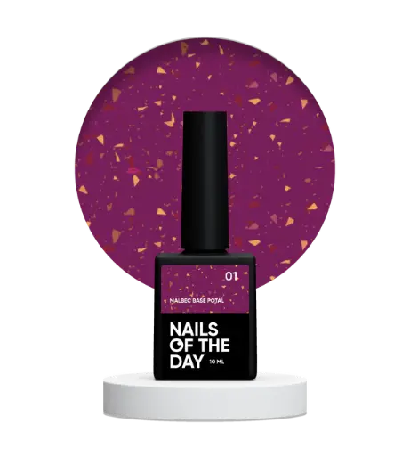 [4821278960003] Nails Of The Day Malbec base potal 01 – fantastic stained glass base with golden potal, 10 ml