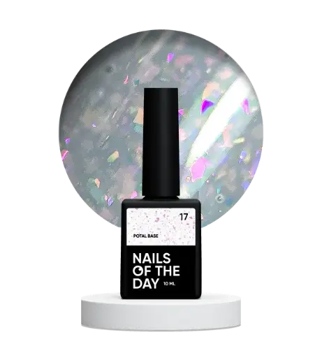 [4821288730009] Nails Of The Day Potal base 17 – gentle milky base with holographic stylish potal, 10 ml