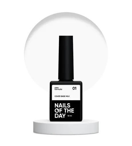 [4820308589009] Nails Of The Day Cover base NEW Formula milk 01 — translucent cold-milk camouflage base coat for nails, 10 ml