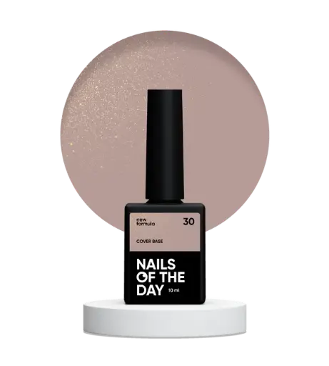 [4820665850002] Nails Of The Day Cover base NEW Formula 30 - natural nude with golden shimmer, warm nude with a golden tint, camouflage base coat for nails, 10 ml