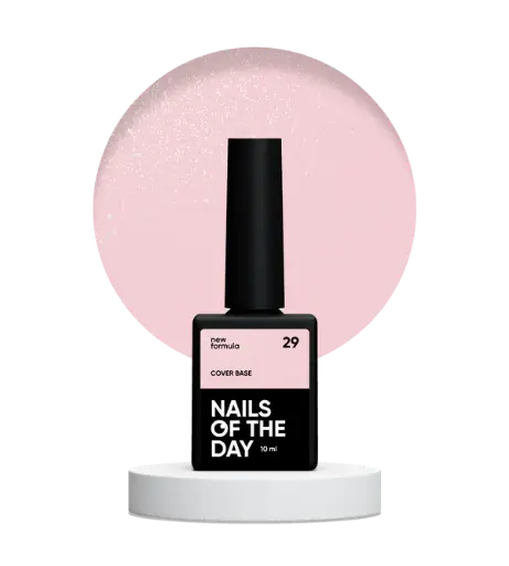 [5906449146734] Nails Of The Day Cover base NEW Formula 29 — translucent soft nude with silver shimmer, camouflage base coat for nails, 10 ml