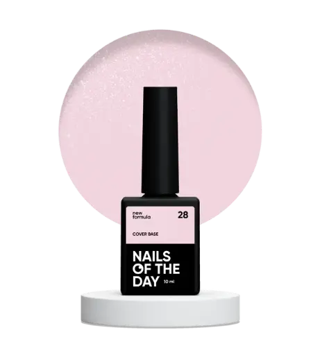 [4820665870000] Nails Of The Day Cover base NEW Formula 28 - Translucent powder pink with silver shimmer, camouflage base coat for nails, 10 ml