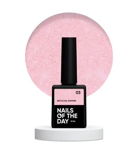 [4820563798802] Nails Of The Day Bottle gel shimmer 03 – ultra-strong light pink gel with red shimmer, 10 ml