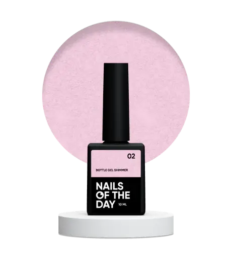 [4820553798805] Nails Of The Day Bottle gel shimmer 02 – super strong milky pink gel with silver shimmer, 10 ml 