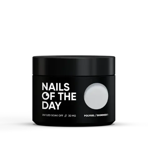 [4826234279410] Nails Of The Day Polygel shimmer 01 — Polygel white with fine-grained shimmer, 30 gm