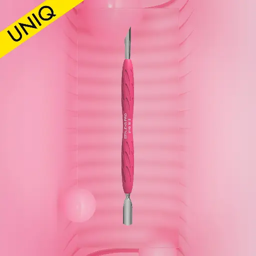 [PQ-10/2] Staleks Manicure pusher Gummy with silicone handle UNIQ 10 TYPE 2 (rounded narrow and beveled pusher)