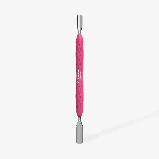 [PQ-10/1] Staleks Manicure pusher Gummy  with silicone handle UNIQ 10 TYPE 1 (rounded wide and rounded narrow pusher)