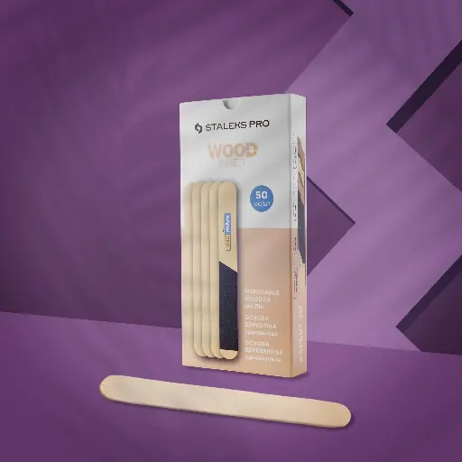 [WBE-20] Staleks Straight disposable wooden nail file (base) EXPERT 20 (50 pcs)