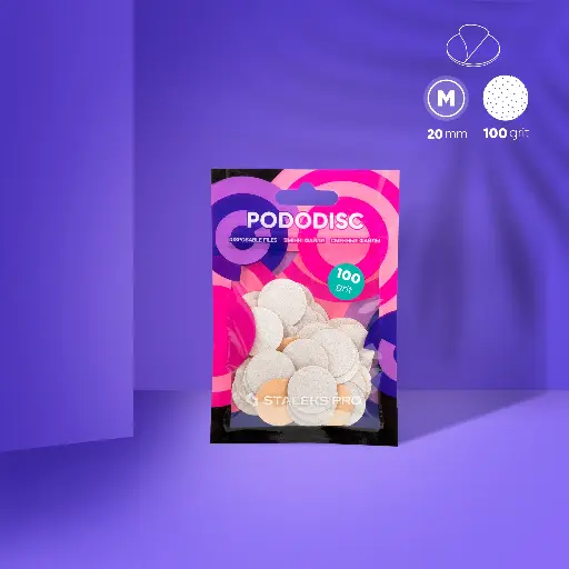 [PDF-20-100w] Staleks Disposable white files for pedicure disc PODODISC M EXPERT 100 grit (50 pcs)