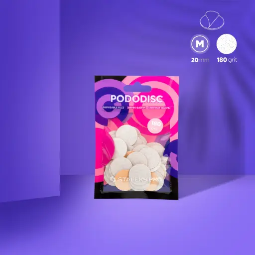 [PDF-20-180w] Staleks Disposable white files for pedicure disc PODODISC M EXPERT 180 grit (50 pcs)