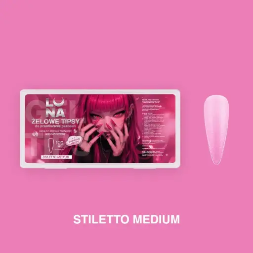 [325-1202] Lunamoon Gel Tips Stiletto Medium