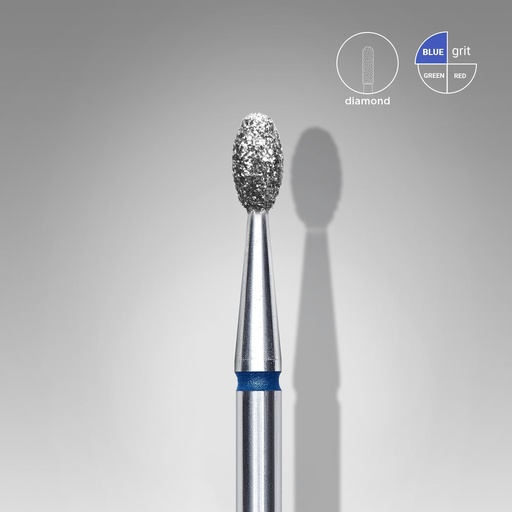 [FA130B025/5] Diamond nail drill bit olive blue EXPERT head diameter 2,5 mm / working part 5 mm