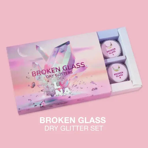 [804-3641] Lunamoon set of dry glitters for nails «Broken Glass» 6 pcs