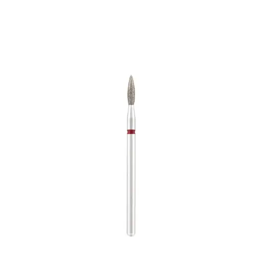 [DBS-243R.021.SH] DIVINITY Diamond bit "flame" sharp red, L- 8,0 mm, Ø2,1 mm 