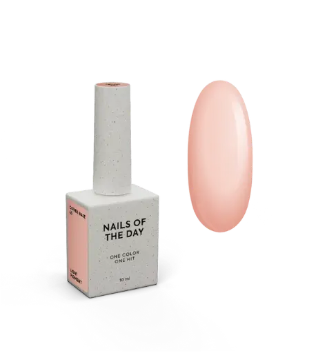 NAILSOFTHEDAY Cover Base 45 Light Pigment – lightly pigmented semi-transparent nude base coat for nails, 10 ml 